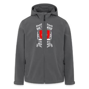 Die Schweiz - Mein Land - Meine Heimat - Recycelte Männer Softshell-Jacke von Stanley/Stella - Anthrazit - Vorne - AI Model Male 185 light (185cm)