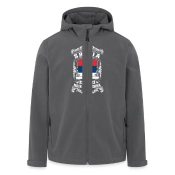 Srbija - Serbia - Serbien - Recycelte Männer Softshell-Jacke von Stanley/Stella - Anthrazit - Vorne - AI Model Male 185 light (185cm)