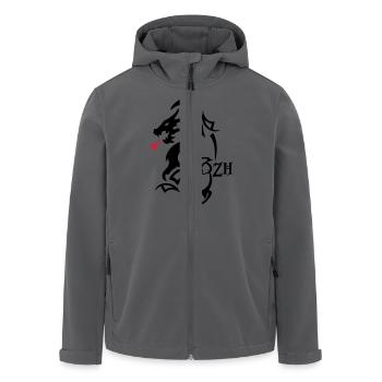 Stammes-Drache bzh Hermine Breton - Recycelte Männer Softshell-Jacke von Stanley/Stella - Anthrazit - Vorne - AI Model Male 185 light (185cm)