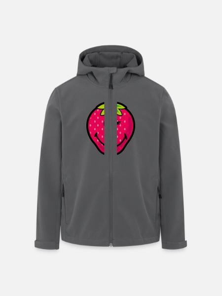 Smiley Strawberry - Recycelte Männer Softshell-Jacke von Stanley/Stella - Anthrazit