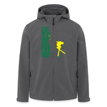 Eat. Sleep. Ski. Party. Repeat... - Recycelte Männer Softshell-Jacke von Stanley/Stella - Anthrazit - Vorne - AI Model Male 185 light (185cm)