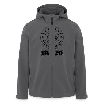 saufen - Recycelte Männer Softshell-Jacke von Stanley/Stella - Anthrazit - Vorne - AI Model Male 185 light (185cm)