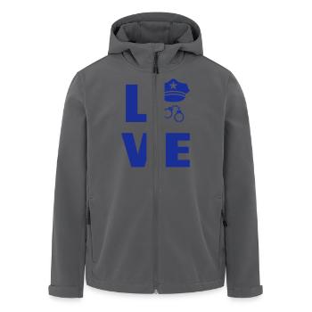 Polizei / Polizist / Police / Sicherheit - Recycelte Männer Softshell-Jacke von Stanley/Stella - Anthrazit - Vorne - AI Model Male 185 light (185cm)