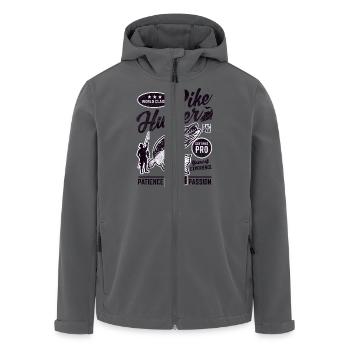 Lustiges Anglershirt "Pike Hunter" - Recycelte Männer Softshell-Jacke von Stanley/Stella - Anthrazit - Vorne - AI Model Male 185 light (185cm)