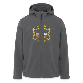 Grillen T Shirt King of Bratwurst - Recycelte Männer Softshell-Jacke von Stanley/Stella - Anthrazit - Vorne - AI Model Male 185 light (185cm)