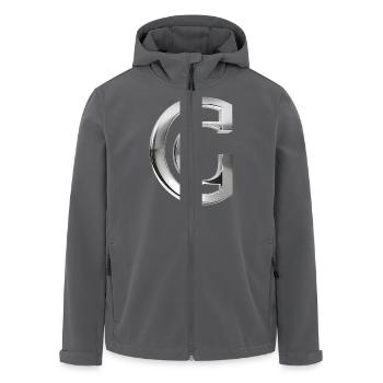 Chrome ,, C " Metallic - Recycelte Männer Softshell-Jacke von Stanley/Stella - Anthrazit - Vorne - AI Model Male 185 light (185cm)