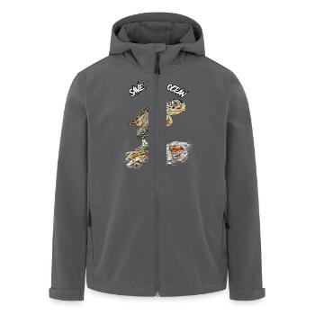 Save the ocean // Umweltverschmutzung - Recycelte Männer Softshell-Jacke von Stanley/Stella - Anthrazit - Vorne - AI Model Male 185 light (185cm)