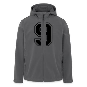 9, Neun, Nummer, Zahl - Recycelte Männer Softshell-Jacke von Stanley/Stella - Anthrazit - Vorne - AI Model Male 185 light (185cm)