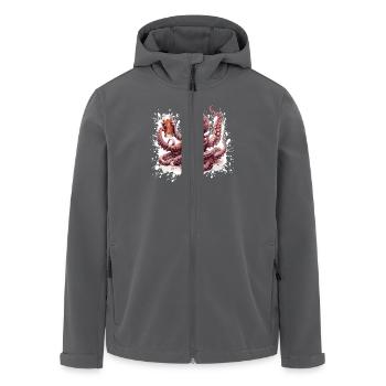 Octopus Bière Drôle - Veste softshell homme en polyester recyclé Stanley/Stella - charbon - Devant - AI Model Male 185 light (185cm)