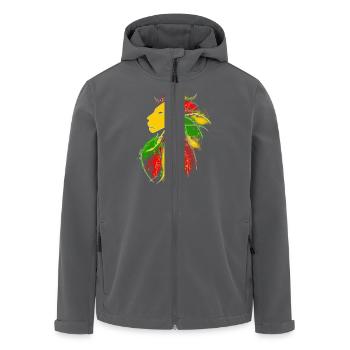 lion_rasta_dread - Recycelte Männer Softshell-Jacke von Stanley/Stella - Anthrazit - Vorne - AI Model Male 185 light (185cm)