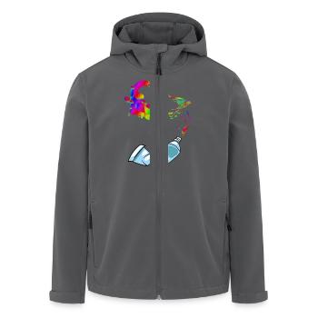 Kreativität aus der Tube - Recycelte Männer Softshell-Jacke von Stanley/Stella - Anthrazit - Vorne - AI Model Male 185 light (185cm)