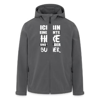 Ich bin eine Hexe Burner Fun Spruch Halloween - Recycelte Männer Softshell-Jacke von Stanley/Stella - Anthrazit - Vorne - AI Model Male 185 light (185cm)