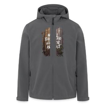 NOT ALL WHO WANDER ARE LOST - Recycelte Männer Softshell-Jacke von Stanley/Stella - Anthrazit - Vorne - AI Model Male 185 light (185cm)