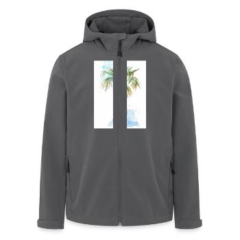 Mediterrane Palme - Auarell Federzeichnung - Recycelte Männer Softshell-Jacke von Stanley/Stella - Anthrazit - Vorne - AI Model Male 185 light (185cm)