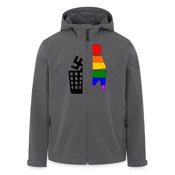 fck nzs - halte deine umwelt sauber - Recycelte Männer Softshell-Jacke von Stanley/Stella - Anthrazit - Vorne - AI Model Male 185 light (185cm)