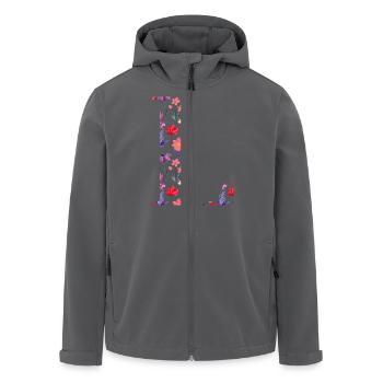 Personalisierter Blumenbuchstabe l - Geschenkidee - Recycelte Männer Softshell-Jacke von Stanley/Stella - Anthrazit - Vorne - AI Model Male 185 light (185cm)