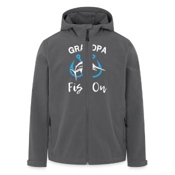 Grandpa Fish On Fishing - Recycelte Männer Softshell-Jacke von Stanley/Stella - Anthrazit - Vorne - AI Model Male 185 light (185cm)