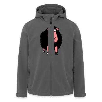 Schaf Guckt Doof Süß Niedlich Komisch Albern Cool - Recycelte Männer Softshell-Jacke von Stanley/Stella - Anthrazit - Vorne - AI Model Male 185 light (185cm)