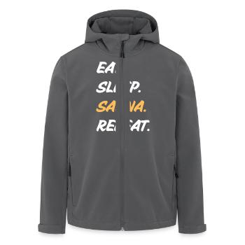 Eat Sleep Sauna Repeat - Recycelte Männer Softshell-Jacke von Stanley/Stella - Anthrazit - Vorne - AI Model Male 185 light (185cm)