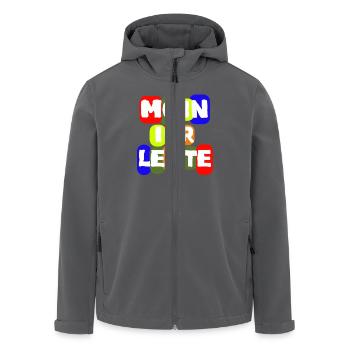 Sprache Shirt Moin ihr Leute spass - Recycelte Männer Softshell-Jacke von Stanley/Stella - Anthrazit - Vorne - AI Model Male 185 light (185cm)