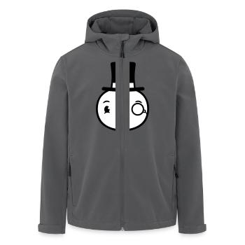 Sir Vogel Zylinder Hut Monokel Brille reicher Herr - Recycelte Männer Softshell-Jacke von Stanley/Stella - Anthrazit - Vorne - AI Model Male 185 light (185cm)