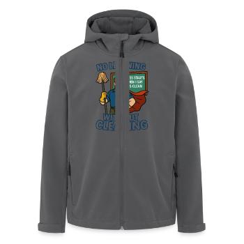ein Lernen ohne Sauberkeit – Superheld - Recycelte Männer Softshell-Jacke von Stanley/Stella - Anthrazit - Vorne - AI Model Male 185 light (185cm)