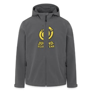Jugendfeuerwehr – Geschenk für Nachwuchs - Recycelte Männer Softshell-Jacke von Stanley/Stella - Anthrazit - Vorne - AI Model Male 185 light (185cm)