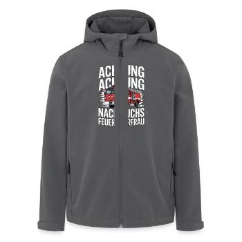 Achtung! Nachwuchs Feuerwehrfrau - Recycelte Männer Softshell-Jacke von Stanley/Stella - Anthrazit - Vorne - AI Model Male 185 light (185cm)