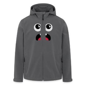 Erschrockenes Gesicht - Comic - Recycelte Männer Softshell-Jacke von Stanley/Stella - Anthrazit - Vorne - AI Model Male 185 light (185cm)