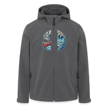 Welle - Recycelte Männer Softshell-Jacke von Stanley/Stella - Anthrazit - Vorne - AI Model Male 185 light (185cm)