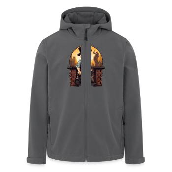 Schornsteinfeger aus Leidenschaft - Recycelte Männer Softshell-Jacke von Stanley/Stella - Anthrazit - Vorne - AI Model Male 185 light (185cm)