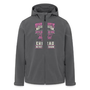 Majestät Ehefrau Ehe verheiratet Ehebund Geschenk - Recycelte Männer Softshell-Jacke von Stanley/Stella - Anthrazit - Vorne - AI Model Male 185 light (185cm)
