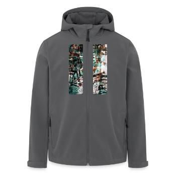 Street-Art - Recycelte Männer Softshell-Jacke von Stanley/Stella - Anthrazit - Vorne - AI Model Male 185 light (185cm)
