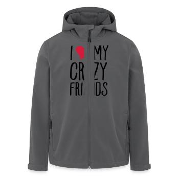 I (Heart) My Crazy Friends - Recycelte Männer Softshell-Jacke von Stanley/Stella - Anthrazit - Vorne - AI Model Male 185 light (185cm)