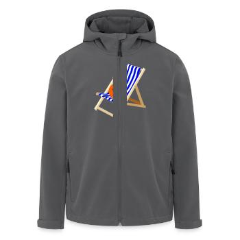 Orange im Liegestuhl - Recycelte Männer Softshell-Jacke von Stanley/Stella - Anthrazit - Vorne - AI Model Male 185 light (185cm)