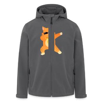 Cool Cat Dabbing - Dab Dance Gift Design - Recycelte Männer Softshell-Jacke von Stanley/Stella - Anthrazit - Vorne - AI Model Male 185 light (185cm)