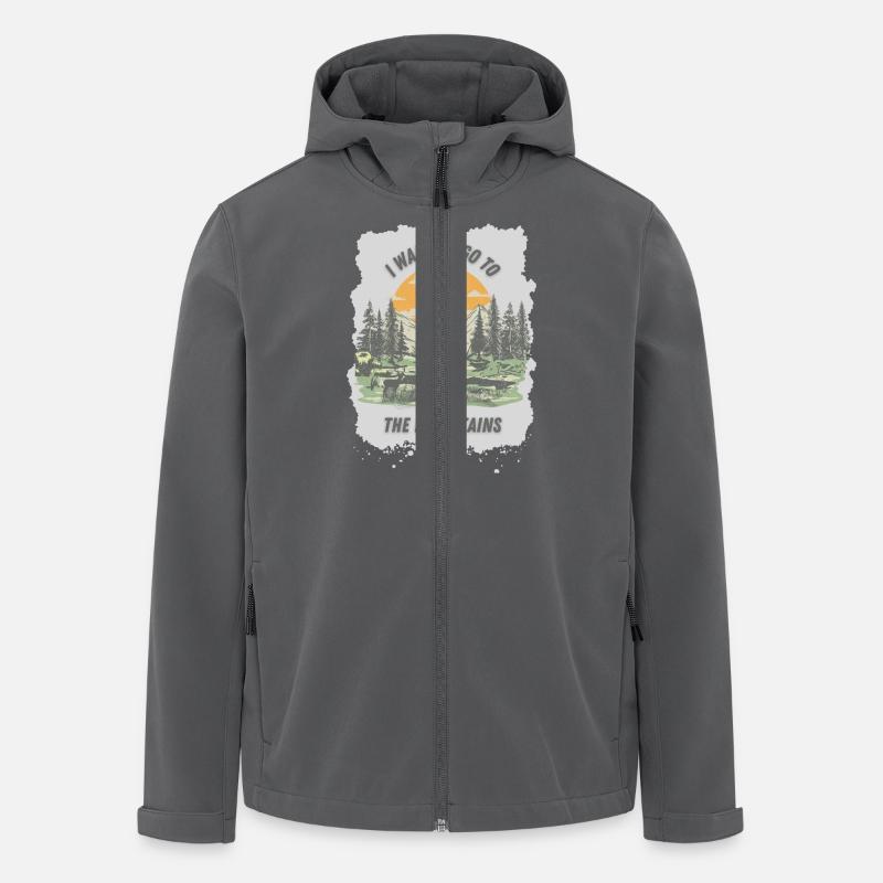 Berge, ich will in die Berge - Recycelte Männer Softshell-Jacke von Stanley/Stella - Anthrazit