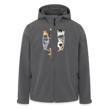 Süße Katzen klettern - originelle Geschenkidee - Recycelte Männer Softshell-Jacke von Stanley/Stella - Anthrazit - Vorne - AI Model Male 185 light (185cm)