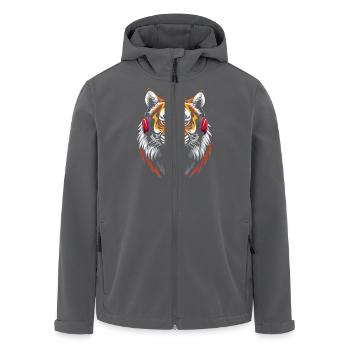 Tiger Animal Graphic Musik Kopfhörer Art Tiger - Recycelte Männer Softshell-Jacke von Stanley/Stella - Anthrazit - Vorne - AI Model Male 185 light (185cm)