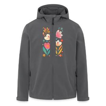Otomi Blumenmuster Kulturelle Kunst - Recycelte Männer Softshell-Jacke von Stanley/Stella - Anthrazit - Vorne - AI Model Male 185 light (185cm)