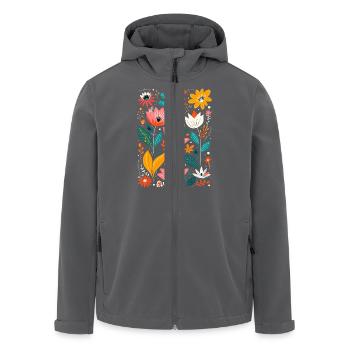 Otomi Blumenmuster Kulturelle Kunst - Recycelte Männer Softshell-Jacke von Stanley/Stella - Anthrazit - Vorne - AI Model Male 185 light (185cm)