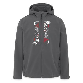 Katzen Karten Rücken - Recycelte Männer Softshell-Jacke von Stanley/Stella - Anthrazit - Vorne - AI Model Male 185 light (185cm)