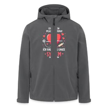 System Pfleger - Kein Pflasterautomat - Recycelte Männer Softshell-Jacke von Stanley/Stella - Anthrazit - Vorne - AI Model Male 185 light (185cm)