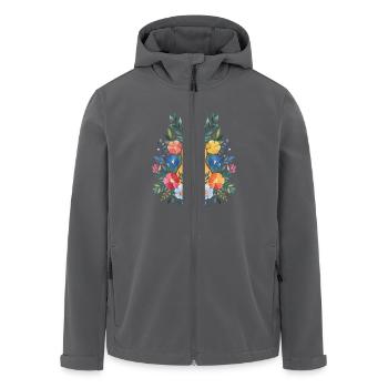 Blumige Gitarrenharmonie - Recycelte Männer Softshell-Jacke von Stanley/Stella - Anthrazit - Vorne - AI Model Male 185 light (185cm)