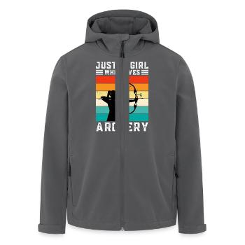 Just A Girl Who Loves Archery - Recycelte Männer Softshell-Jacke von Stanley/Stella - Anthrazit - Vorne - AI Model Male 185 light (185cm)