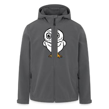 Eule Vogel Uhu Nachtvogel Schleiereule Kauz Comic - Recycelte Männer Softshell-Jacke von Stanley/Stella - Anthrazit - Vorne - AI Model Male 185 light (185cm)