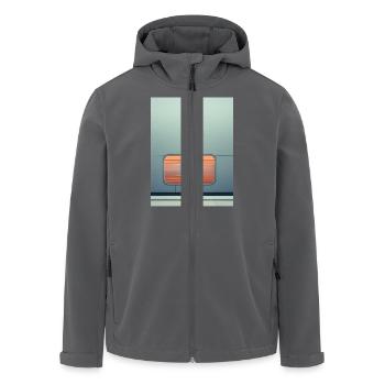 Frau, Die An Der U-Bahn-Wand Steht - Recycelte Männer Softshell-Jacke von Stanley/Stella - Anthrazit - Vorne - AI Model Male 185 light (185cm)