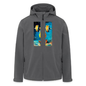 "Workout" by van Gogh - Recycelte Männer Softshell-Jacke von Stanley/Stella - Anthrazit - Vorne - AI Model Male 185 light (185cm)