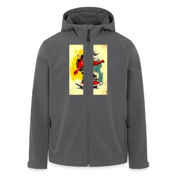 Coole Maus auf Skateboard - modern, stylisch - Recycelte Männer Softshell-Jacke von Stanley/Stella - Anthrazit - Vorne - AI Model Male 185 light (185cm)