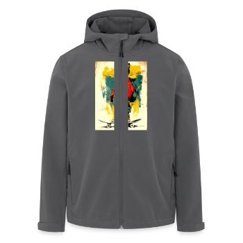 Coole Katze auf Skateboard - modern, stylisch - Recycelte Männer Softshell-Jacke von Stanley/Stella - Anthrazit - Vorne - AI Model Male 185 light (185cm)